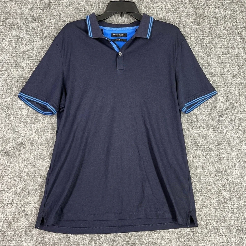 Banana Republic Polo Shirt Mens L Luxury Touch Smart‎ Casual Modern Essential